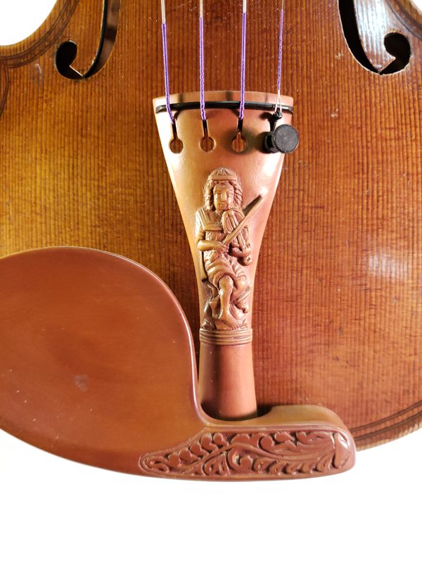 Czech highly carved violin early 1900's tail piece