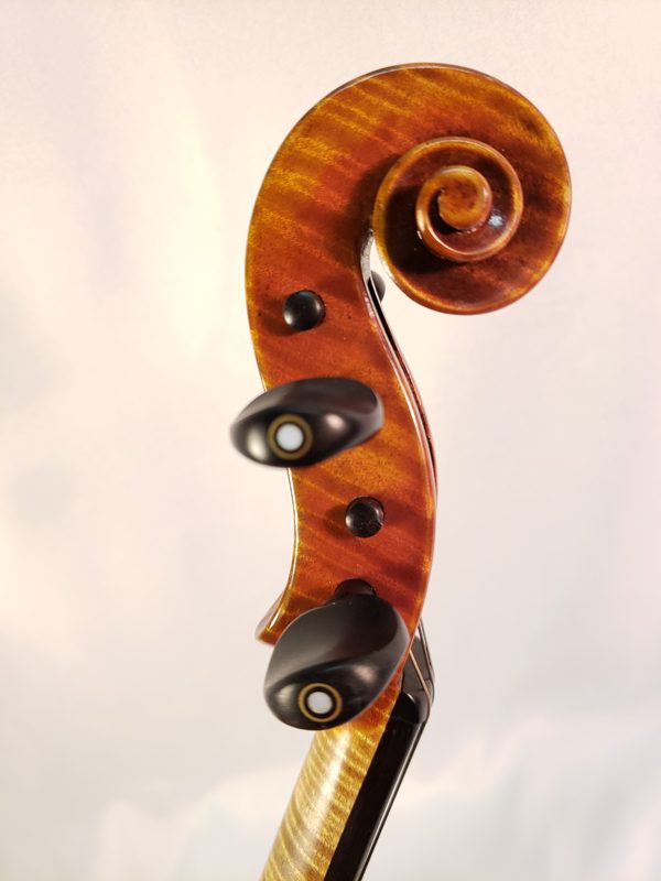 R.A. Werning made violin 2003 Norman Oklahoma scroll